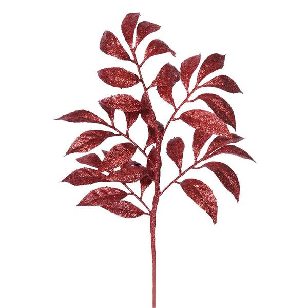 17" Red Glitter Camelia Spray (6 pack)