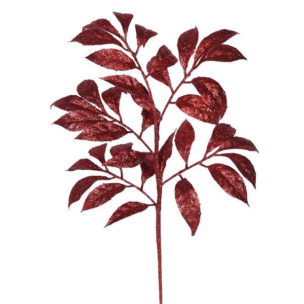 17" Burgundy Glitter Camelia Spray (6 pack)