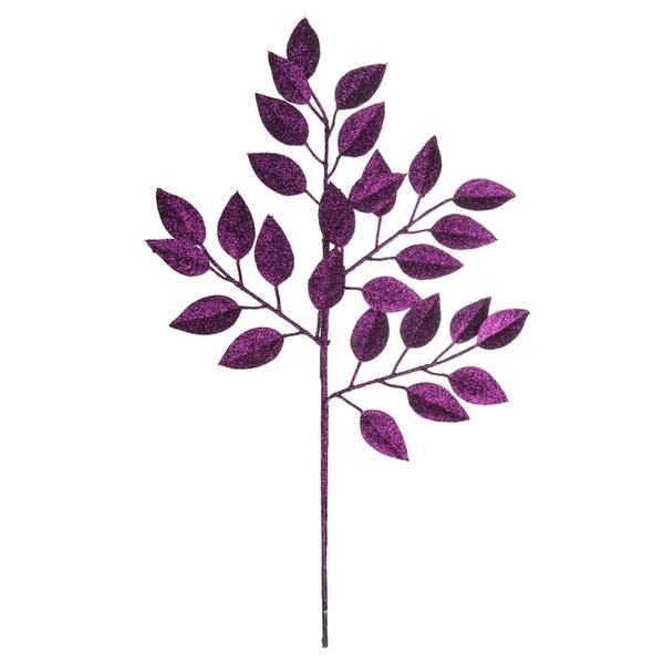 17" Purple Glitter Camelia Spray (6 pack)