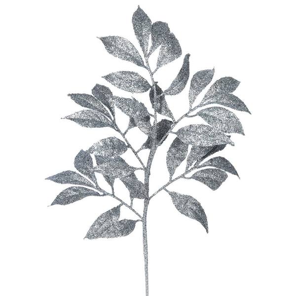 17" Pewter Glitter Camelia Spray (6 pack)