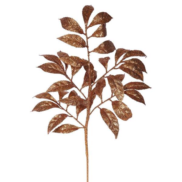 17" Copper Glitter Camelia Spray (6 pack)