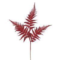 Vickerman 22" Red Glitter Fern Spray (6 pack)