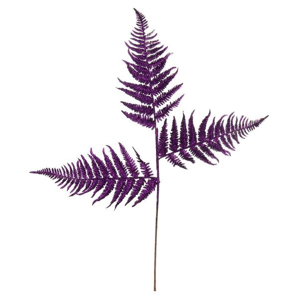 22" Purple Glitter Fern Spray (6 pack)