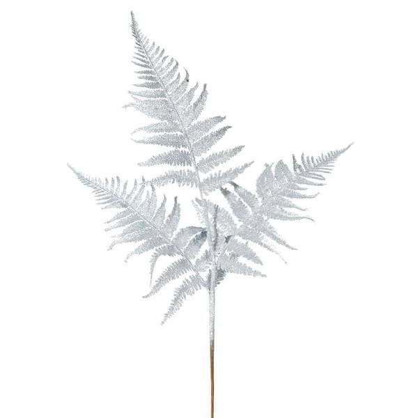 22" Silver Glitter Fern Spray (6 pack)