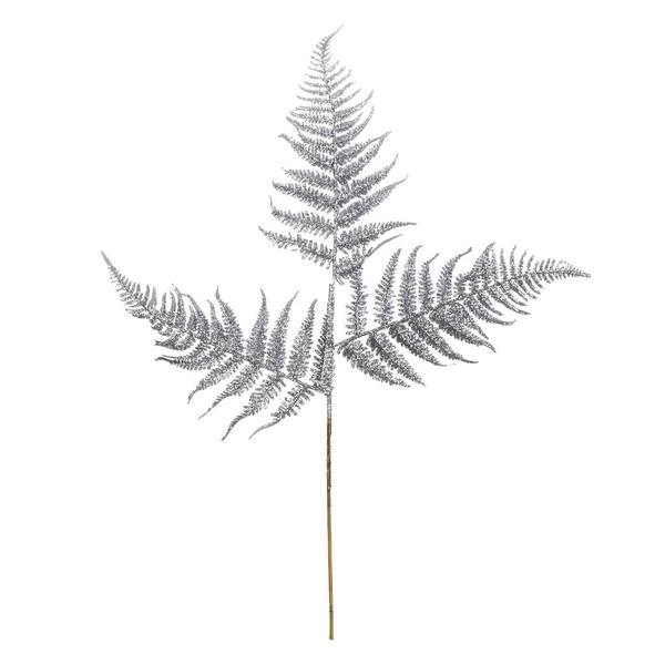 22" Pewter Glitter Fern Spray (6 pack)