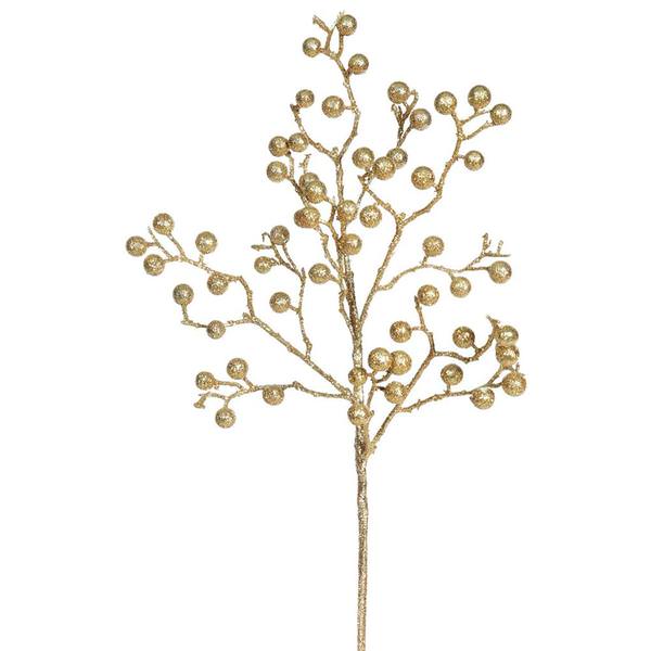 17" Gold Glitter Berry Spray (12 pack)