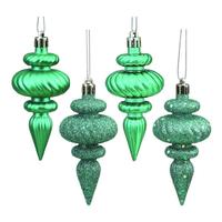 View 4" Teal 4 Assorted Finish Finial Ornament (8 pack)
