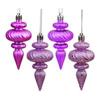 Vickerman 4" Mauve 4 Assorted Finish Finial Ornament (8 pack)