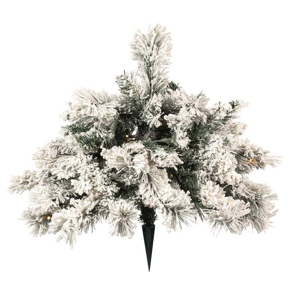 19" x 30" Artificial Flocked Mix Pine Bush 35 LED Warm White Battery Operated Lights