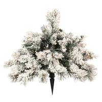 Vickerman 19" x 30" Artificial Flocked Mix Pine Bush 35 LED Warm White Battery Operated Lights