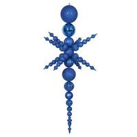 Vickerman 76" Blue Shiny-Matte-Glitter Snowflake Finial Ornament