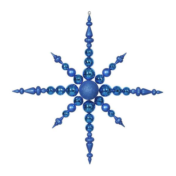 43" Blue Shiny/Matte/Glitter Finish Snowflake Ornament