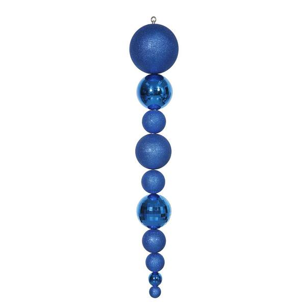 44" Blue Shiny/Matte Ball Finial Ornament