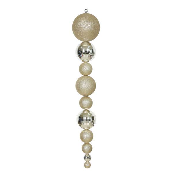 44" Champagne Shiny/Matte Ball Finial Ornament