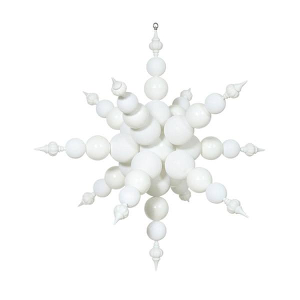 39" White Shiny/Glitter Radical Snowflake Ornament