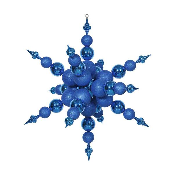 39" Blue Shiny/Glitter Radical Snowflake Ornament