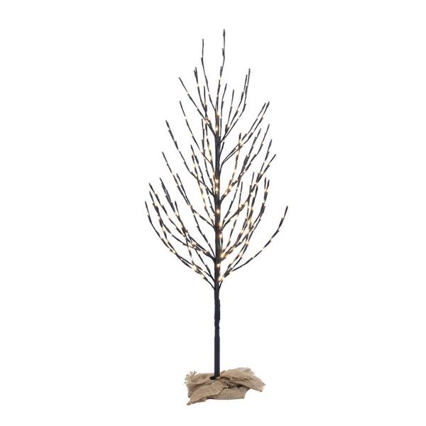 4' Artificial Brown Tree with 280 Warm White LED Lights