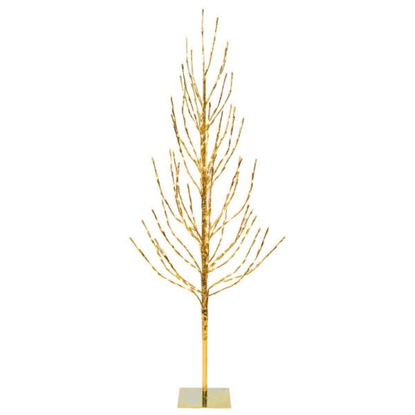2' Artificial Gold Tree 120 Warm White LED Lights