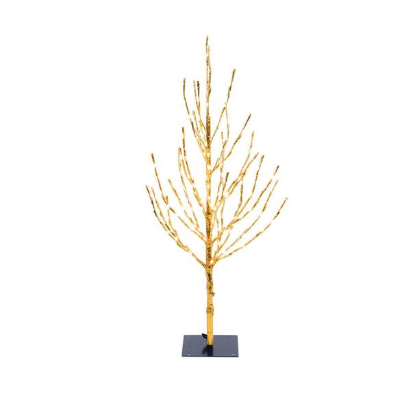 4' Artificial Gold Tree with 280 Warm White LED Lights