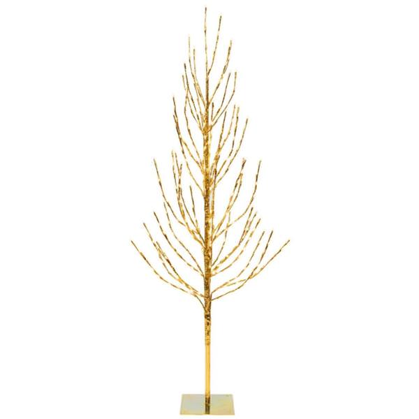 5' Artificial Gold Tree 336 Warm White LED Lights