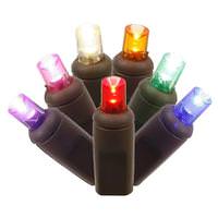 View 70 Light 35' Brown Wire Multi-Color Wide Angle LED Lights with 6" Spacing