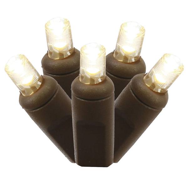 70 Light 35' Brown Wire Warm White Wide Angle LED Lights with 6" Spacing