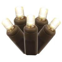 View 70 Light 35' Brown Wire Warm White Wide Angle LED Lights with 6" Spacing