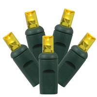 Vickerman 70 Light 35' Green Wire Yellow Wide Angle LED Lights with 6" Spacing