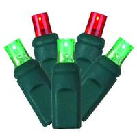 View 50 Light 4.8 watt 17' Green Wire Red / Green Wide Angle LED Light String