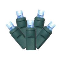 Vickerman 70 Light 35' Green Wire Teal Wide Angle LED Lights with 6" Spacing
