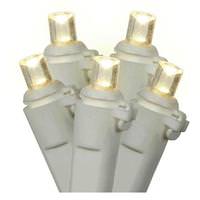 Vickerman 70 Light 9' White Wire Warm White Wide Angle LED Icicle String with 3.5" Spacing