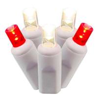 Vickerman 70 Light 9' Red / Pure White Wide Angle LED 3.5" Spacing String Set