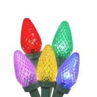 Vickerman 25 Light 16' Green Wire Multi-Color LED C7 String with 8" Spacing