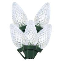 Vickerman 25 Light 16' Green Wire Pure White LED C7 String with 8" Spacing