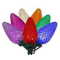 View 25 Light 16' Green Wire Multi-Color LED C9 String with 6" Spacing