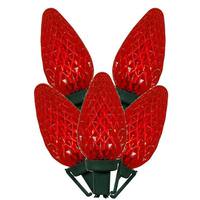Vickerman 25 Light 16' Green Wire Red C9 LED String with 8" Spacing
