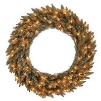 Vickerman 36" Artificial Antique Champagne Wreath 100 Warm White LED Lights