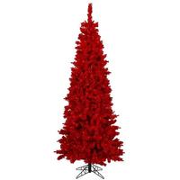 Vickerman 12' x 57" Flocked Red Fir 1050 Red Miniature Lights
