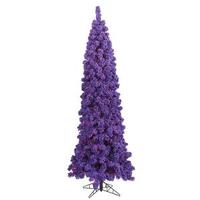 Vickerman 5.5' x 22" Flocked Purple Pencil Tree with 150 Purple Lights