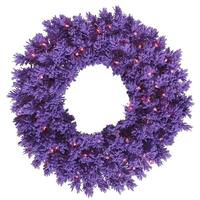 Vickerman 24" Artificial Flocked Purple Fir 50 Purple Miniature Lights