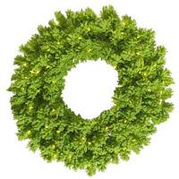 View 24" Artificial Flocked Lime Wreath 50 Lime LED Lights