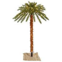 Vickerman 6' Artificial Outdoor Palm Tree 300 Clear LED Lights
