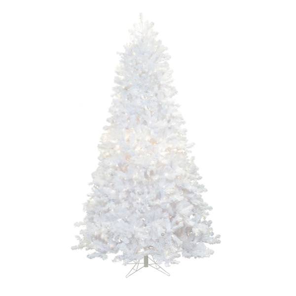 7.5' x 55" Crystal White Spruce 800 Dura-Lit Warm White Dura-Lit LED lights