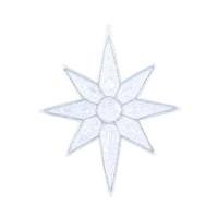 Vickerman 7" White Sculptured 8 Point Star Ornament (6 pack)