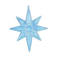 Vickerman 7" Blue Sculptured 8 Point Star Ornament (6 pack)