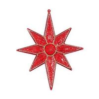 Vickerman 7" Red Sculptured 8 Point Star Ornament (6 pack)