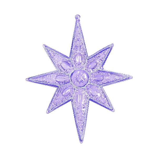 7" Purple Sculptured 8 Point Star Ornament (6 pack)
