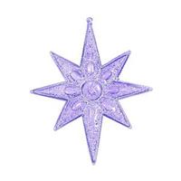 Vickerman 7" Purple Sculptured 8 Point Star Ornament (6 pack)