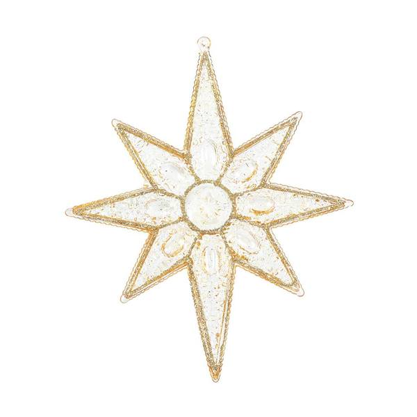 7" Gold Sculptured 8 Point Star Ornament (6 pack)