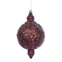 Vickerman 6.5" Antique Red Sculptured Drop Ornament (4 pack)